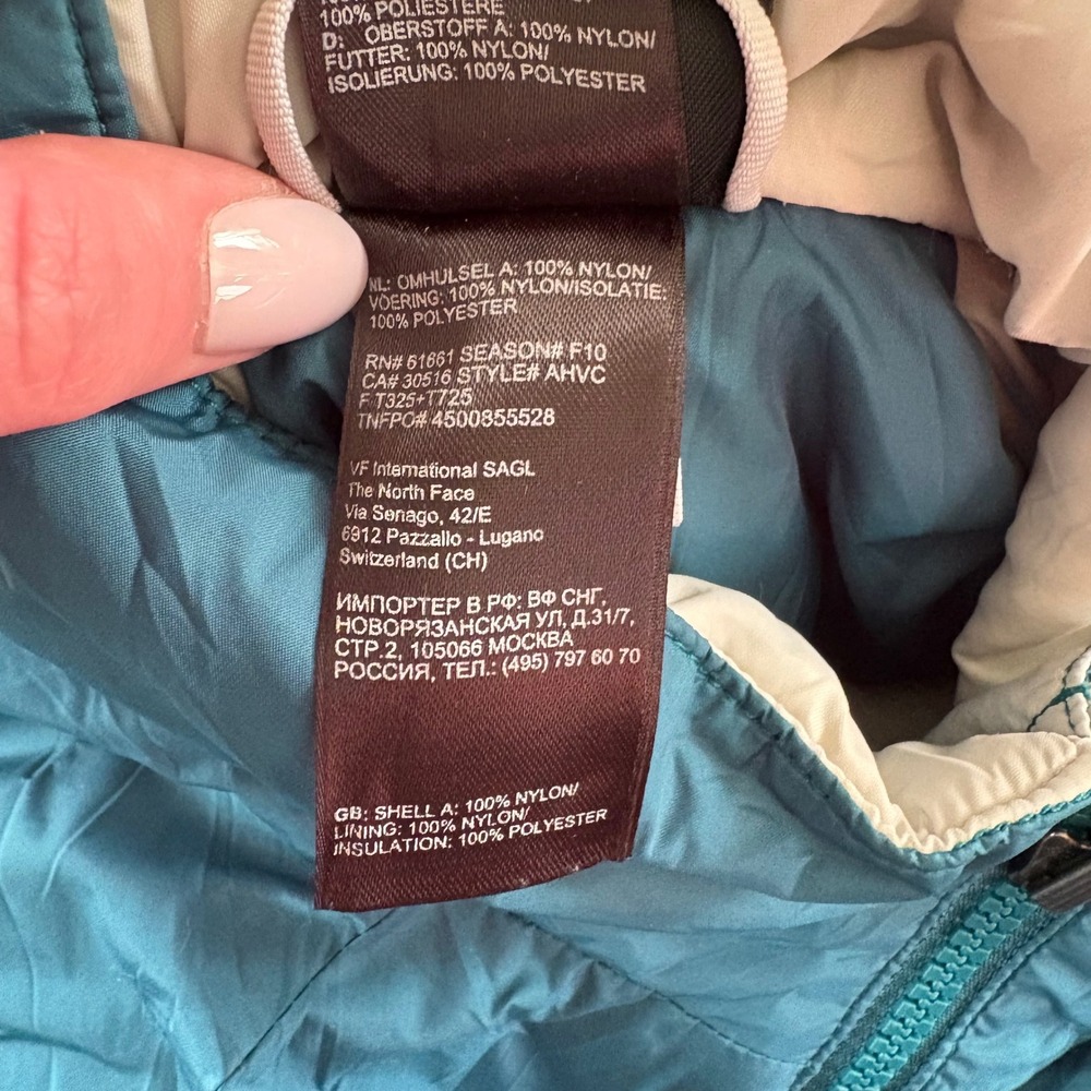 North Face Medium Weight Insulated Teal Blue Jacket Women's Size Small - Picture 7 of 7